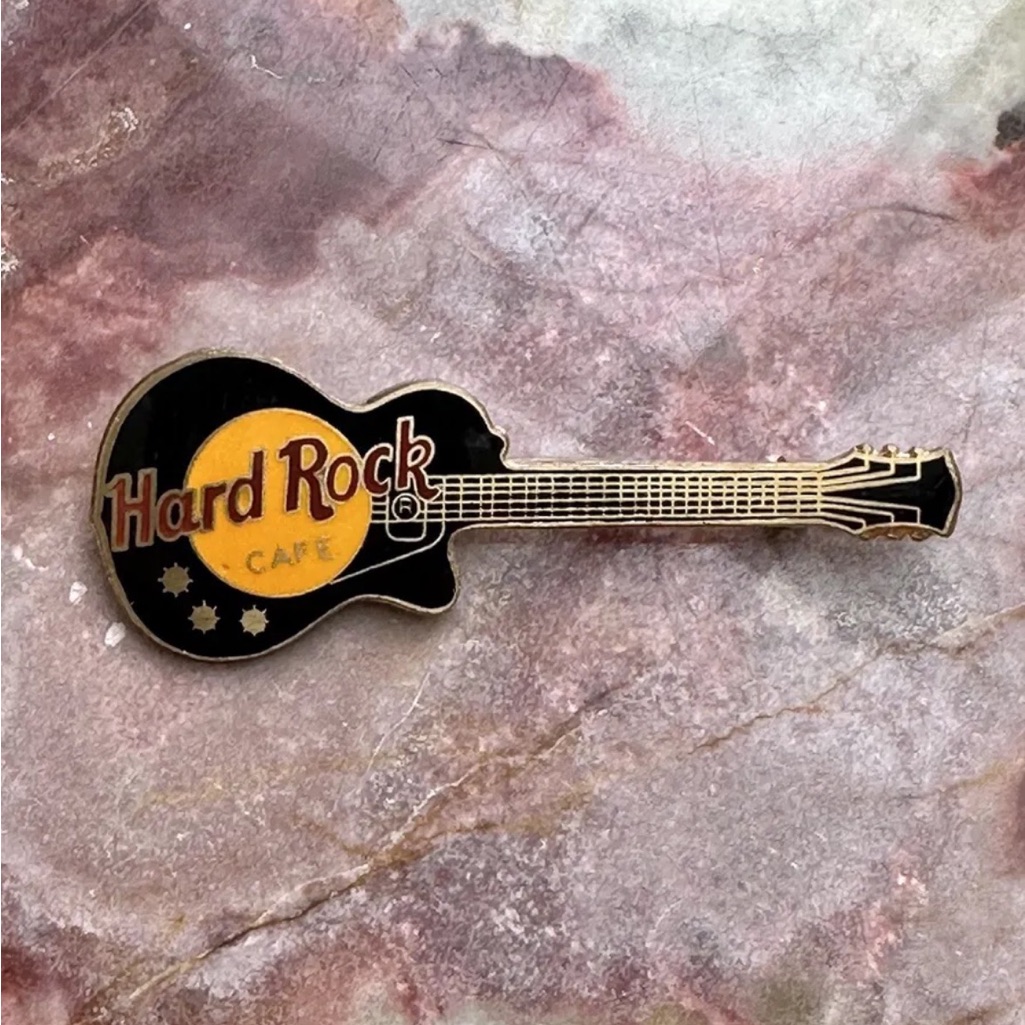 1985 Hard Rock Cafe London Les Paul Guitar Enamel Pin Black No Name Fc Parry Ec 100$